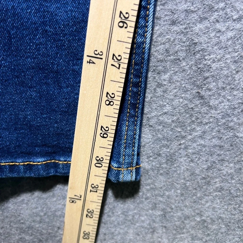 Levis 514 Straight Fit Mens Jeans Blue Denim 36x32 Distressed Stretch